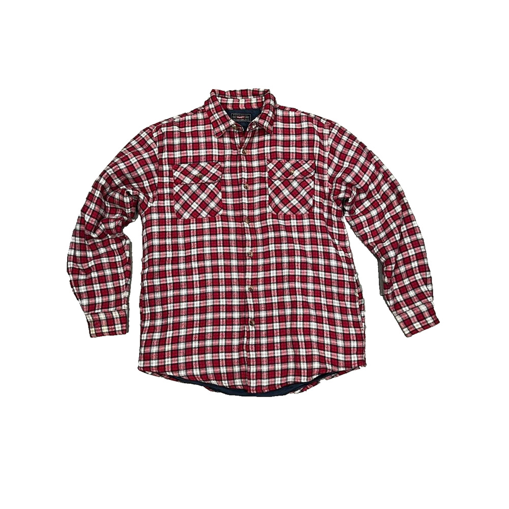 Wrangler Retro Red Plaid Flannel Y2K Shirt Medium A003719 - Picture 3 of 12